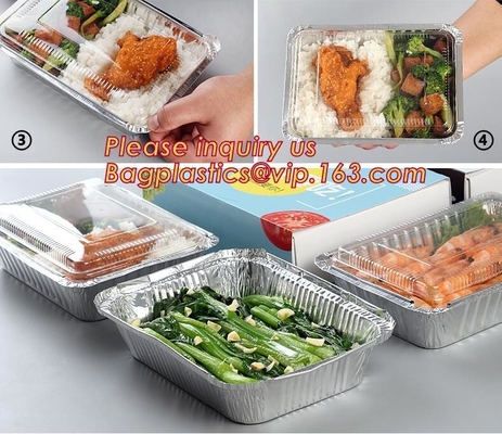 Disposable Square Small Aluminium Foil Bake Pan With Clear Dome Lid,barbecue tray,high quality aluminum foil barbecue tr