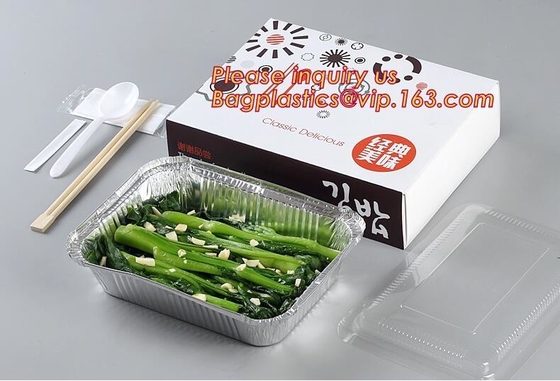 Disposable Square Small Aluminium Foil Bake Pan With Clear Dome Lid,barbecue tray,high quality aluminum foil barbecue tr