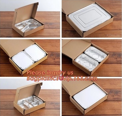 Food BakingAluminium Food Containers With Lids Heavy Duty Disposable Aluminum Foil For Catering Party Meal Prep Freezer