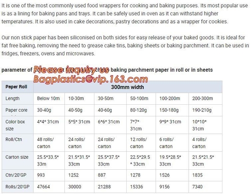 Household Silicone Coated Or Uncoated Vegetable Parchment Baking Paper With Aluminum Foil Roll And Sheet