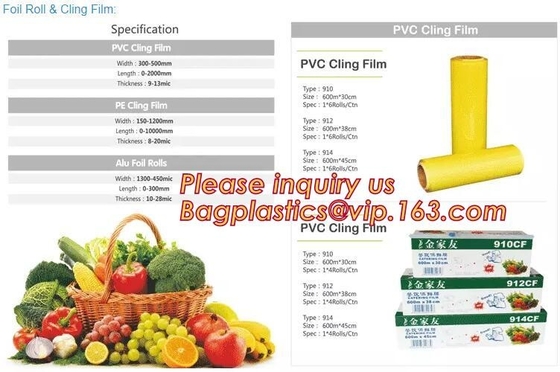 Compostable Biodegradable Corn PLA Foil Roll Wrap Film, PVC Cling Film, Fresh Food Wrap Cover, Food Wrap PE Cling Film