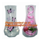 Standup Vase Folding Disposable Plastic Vinyl For Wedding, Wide Transparent Vinyl Plastic Standup Flower Vase