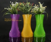 Standup Vase Folding Disposable Plastic Vinyl For Wedding, Wide Transparent Vinyl Plastic Standup Flower Vase