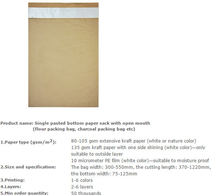 Animal seed packing paper sac, BBQ fuel packing bag, Animal seed packing paper sack, CHARCOAL, ANIMAL FEED, DEXTROSE, ME