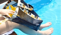 fashion handbags customised plastic pvc tote beach bag transparent, Travel Beach Camping Mesh Shoulder Tote Beach bag