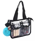 Multifunctional Large Capacity Travel Handle Make Up Clear PVC Cosmetic Bag, HoloGraphic cosmetic bag