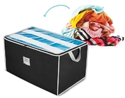 Jumbo Storage Bag Organizer Large Capacity Storage Box with Reinforced Strap Handles, PP Non-Woven Material, Cl