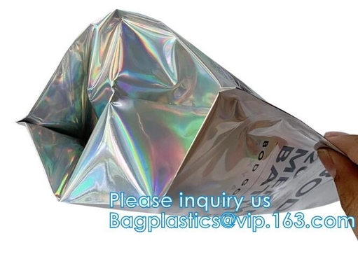 Bagease pack Recloseable Transparent Front Holographic Stand Up Pouch / Plastic Cosmetic Bag / Nail Polish Packaging