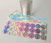 Laser Film Holographic Sticker Label Custom Logo Printed For Attached On Bottle Glass Jar Plastic Bag Box, bagease
