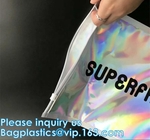 Metallized Slider Zipper Mailer pack Hologram Shiny Foil Glamour Holographic Mailers Metallic Apparel garment clothes