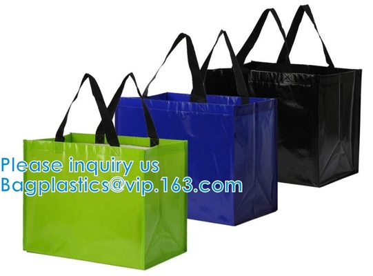 Heavy Duty Extra Large Eco Friendly Shopping Bags Water Resistant Foldable Totes Durable Poly Web Handles