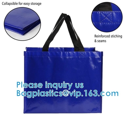 Heavy Duty Extra Large Eco Friendly Shopping Bags Water Resistant Foldable Totes Durable Poly Web Handles