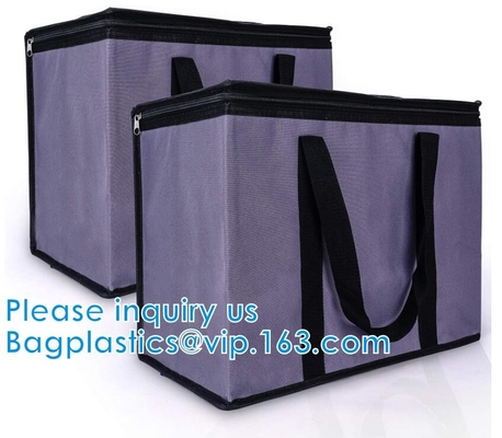 Waterproof PE Foam Insulated Delivery Bag Trunk Size Extra Large Collapsible Insulated Zippered Coolers With Reinforced