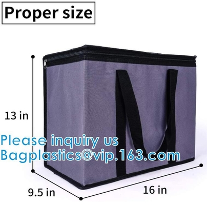 Waterproof PE Foam Insulated Delivery Bag Trunk Size Extra Large Collapsible Insulated Zippered Coolers With Reinforced