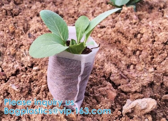 Fabric Seedling Bags With 60 Plant Labels Tags, Plant Grow Bags Biodegradable Non-Woven Nursery Bags Seed Starter Bags