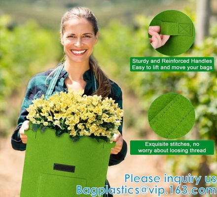 Potato Grow Bags, Plant Grow Bags Garden Container Heavy Duty Aeration Fabric Pots Thickened Nonwoven Fabric Grow