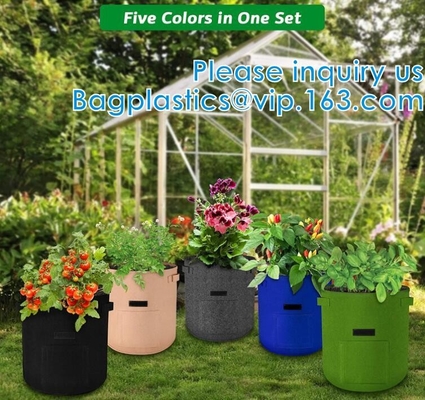 Potato Grow Bags, Plant Grow Bags Garden Container Heavy Duty Aeration Fabric Pots Thickened Nonwoven Fabric Grow