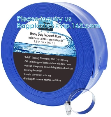 General Purpose Reinforced PVC Lay-Flat Water Discharge Hose,For Use While Back-Washing Filters And Draining Pools