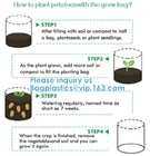 Eco-Friendly PE Potato Growing Bag Garden Planter Bags Reusable Washable Grow Pots Waterproof, Smart Pots for Vegetable