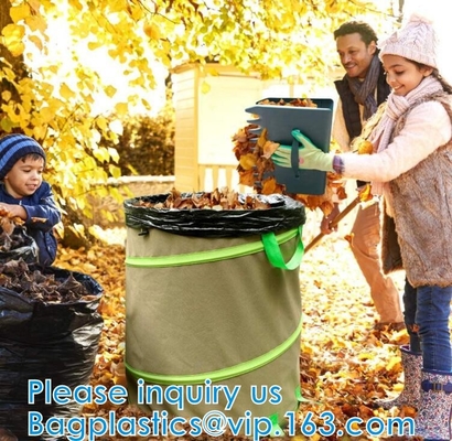 Waste Refuse Rubbish Grass Sack Waterproof Leaf Bag Outdoor Camping Pop Up Bag Collapsible Container Gardening Bag