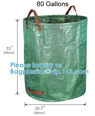 Reuseable Heavy Duty Gardening Bags Lawn Pool Garden Leaf Waste Bag Collapsible Canvas Portable Grass Bin Landscape tote
