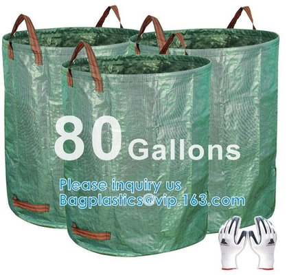 Reuseable Heavy Duty Gardening Bags Lawn Pool Garden Leaf Waste Bag Collapsible Canvas Portable Grass Bin Landscape tote