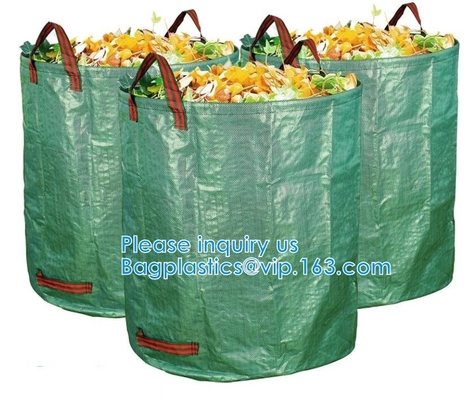 Reuseable Heavy Duty Gardening Bags Lawn Pool Garden Leaf Waste Bag Collapsible Canvas Portable Grass Bin Landscape tote