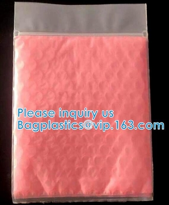 Bubble Bags Zip Padded Pouch For Beauty Skin Care Slider Zipper Lock Bag Colored Customized PVC Slider Zipper Bubble Bag