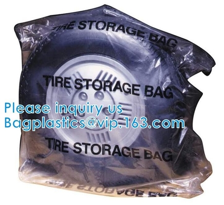 Disposable Custom Pe Ldpe Clear Plastic Car Spare Tire Tote Storage Cover Tyre Packaging Bag With Logo