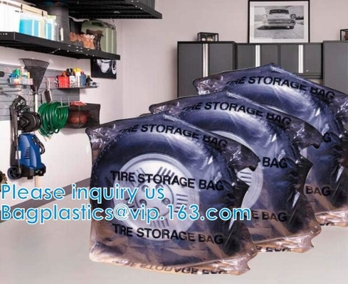 Disposable Custom Pe Ldpe Clear Plastic Car Spare Tire Tote Storage Cover Tyre Packaging Bag With Logo