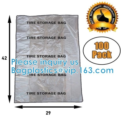 Disposable Custom Pe Ldpe Clear Plastic Car Spare Tire Tote Storage Cover Tyre Packaging Bag With Logo