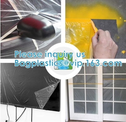 Pre-Taped Painter'S Plastic Automotive Best Masking Tape Painting Pre-Taped Masking Film Sheeting With Tape