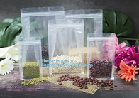 Zipper Lock Leakproof Reusable Storage Pouches For Zip Food Storage Lock Packaging With Tear Notches