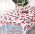 Flannel Backed Tablecloth, Indoor/Outdoor Tablecloth Non Toxic Christmas PVC Vinyl Holiday Kitchen Tablecloth Eco-Friend