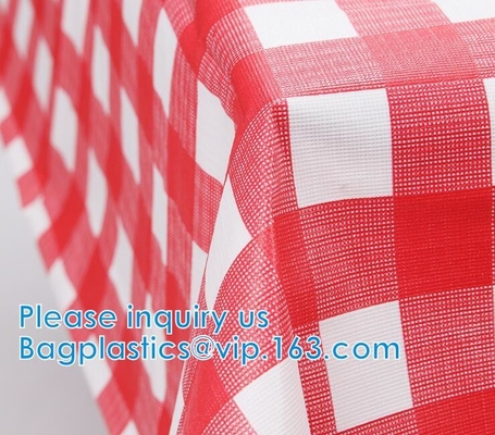 Vinyl Tablecloth PEVA Spillproof Wipeable Oilcloth Tablecloth Rectangle Heavy Duty Extra Large Reusable Tablecloth