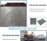 Fiber Geogrid For Road Building Construction Fiberglass Biaxial Geogrid With Nonwoven Geotextile Soil Stabilization