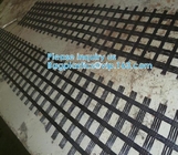 Fiber Geogrid For Road Building Construction Fiberglass Biaxial Geogrid With Nonwoven Geotextile Soil Stabilization