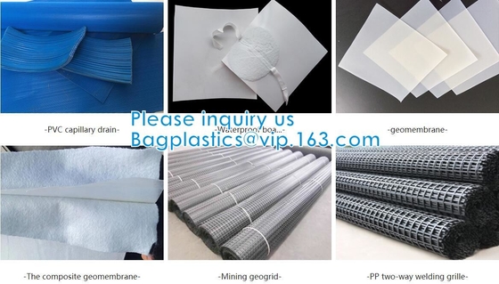 Fiber Geogrid For Road Building Construction Fiberglass Biaxial Geogrid With Nonwoven Geotextile Soil Stabilization