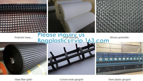 Fiber Geogrid For Road Building Construction Fiberglass Biaxial Geogrid With Nonwoven Geotextile Soil Stabilization