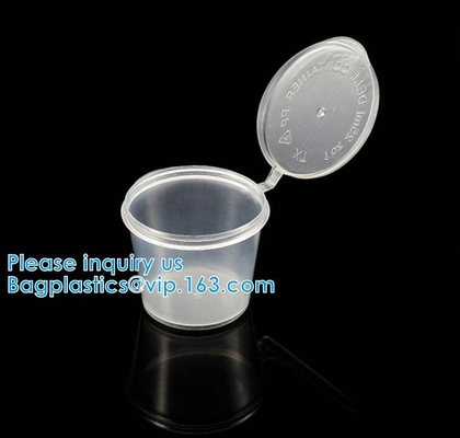 Disposable Sauce Cups With Lid Food Storage Containers Boxes Package Box&amp;Lid Portable Disposable Portable Plastic Cups