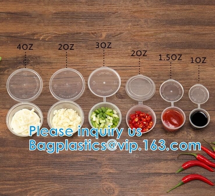 Disposable Sauce Cups With Lid Food Storage Containers Boxes Package Box&amp;Lid Portable Disposable Portable Plastic Cups