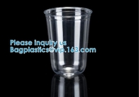 U Shaped Creative Disposable Plastic Cup Transparent Beverage Juice Coffee Tea Takeaway Packaging Cups With Lid