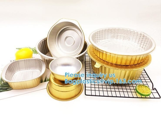 Rectangle Shaped Disposable Aluminum Foil Pan Take-Out Food Containers With Aluminum Lids/Without Lid