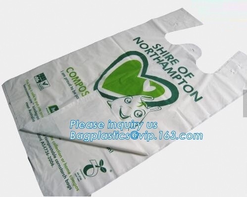 Cornstarch Biodegradable Bag, Compostable Bag For Home And Community, Kitchen Custom vest carrier singlet bags