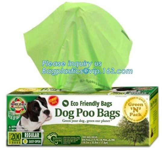 Corn Starch Eco Friendly PE Custom Logo Printed Dog Poop Bag Clean Up Bags, Eco Biodegradable Dog Poop Bag For Pet