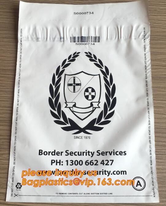 money locking security bag courier plastic bag, plastic self adhesive evidence bag/security bag, Temper-Evident Bags, De