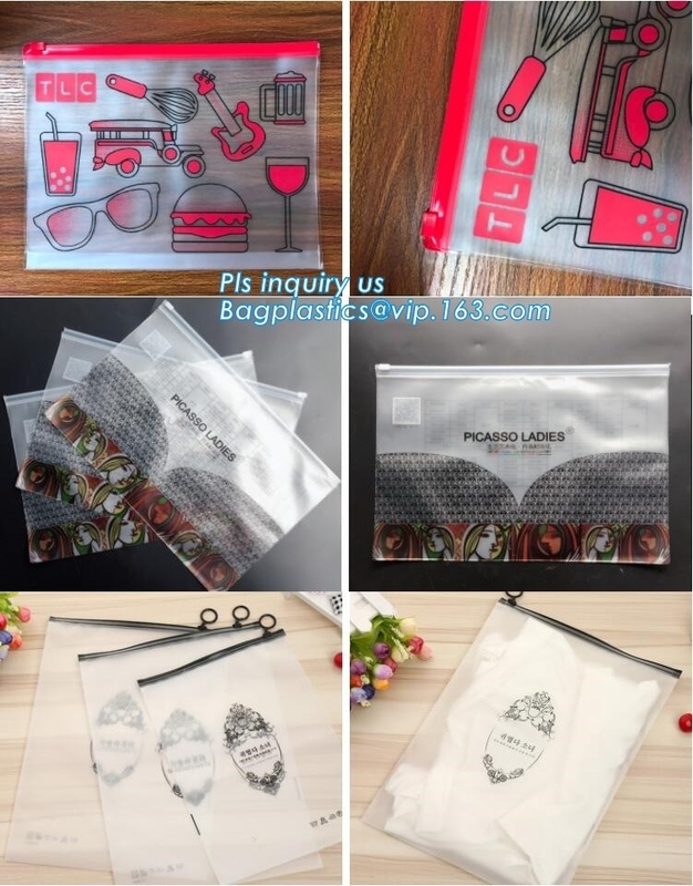 Sustainable Zipper Bags Packaging With Slider Closure, Size Frosted Matte Vinyl Zipper Lock Packaging Bag