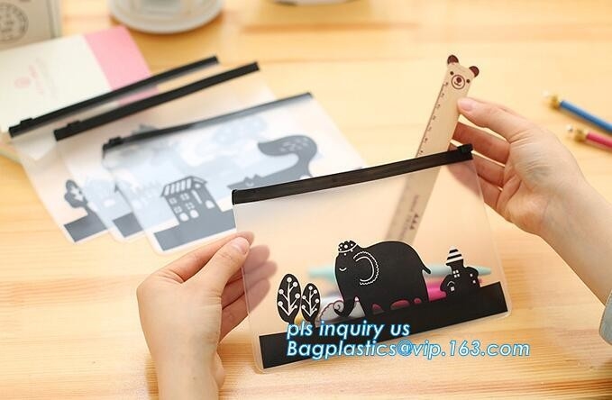 For Document or Swimwear pp plastic zip lock bag, zipper frosted PVC underwear packaging bag, slider k waterproof