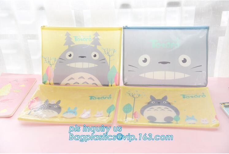 Eco-friendly plastic custom slider zipper PVC stationery bag, k slider zipper closure stationery bag, Slider Zippe