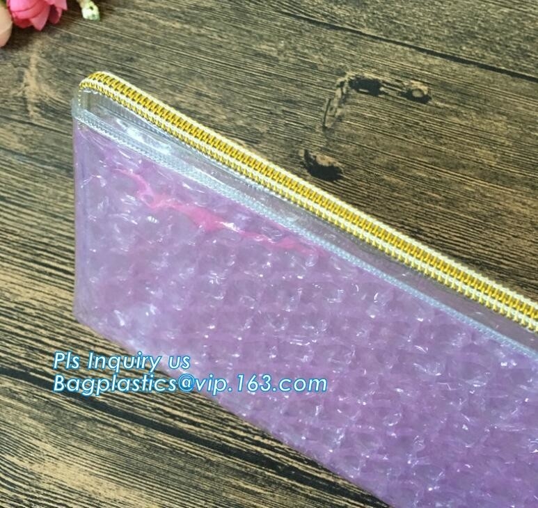 Air Bubble Bag with Slider Zipper, Pink Bubble Bag, Custom Printed Slider k Bubble Bag, Anti Shock Plastic PE Mate